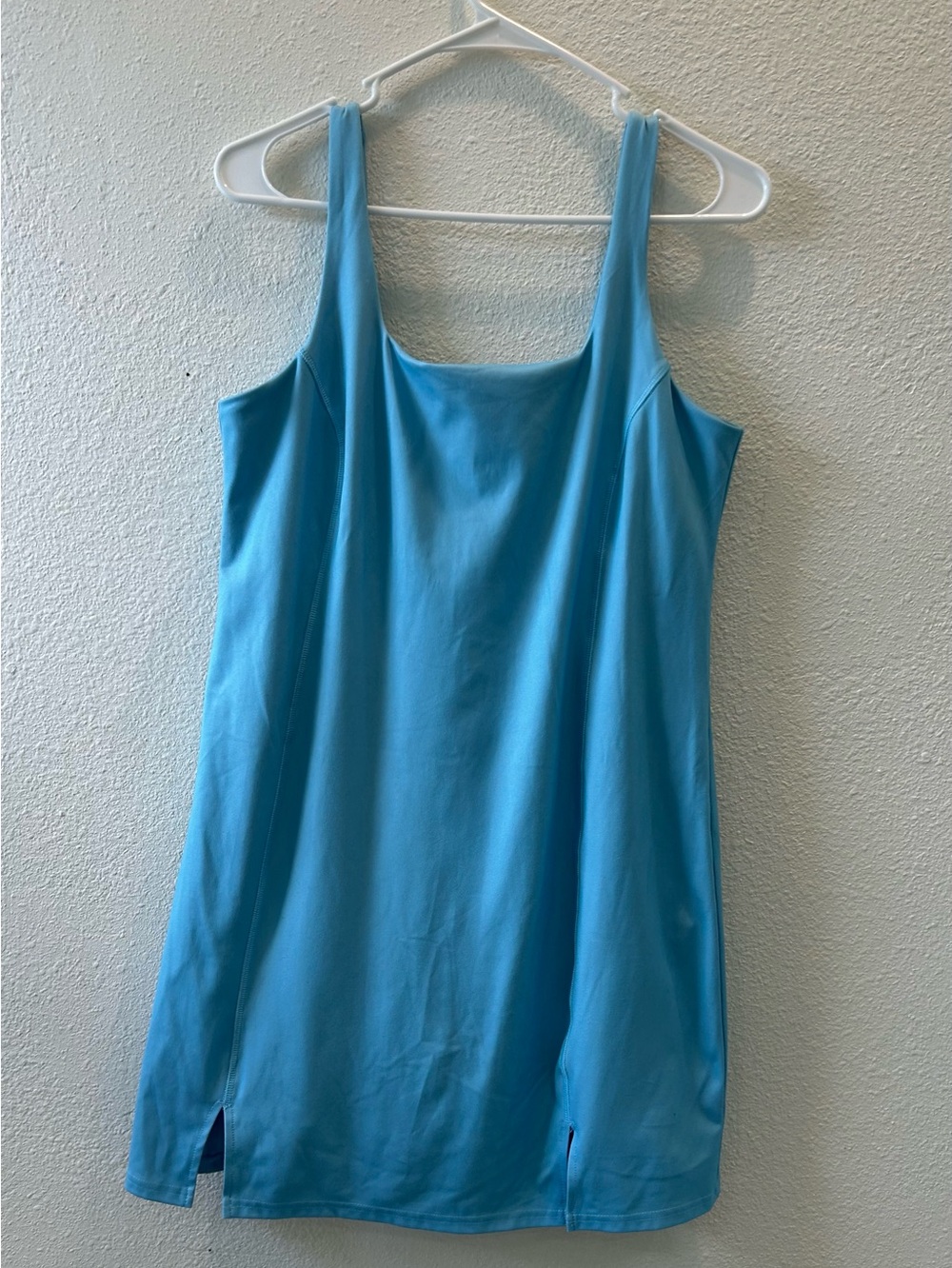 Blue Scoop Neck Tank Dress - Women's Top With Shorts Under